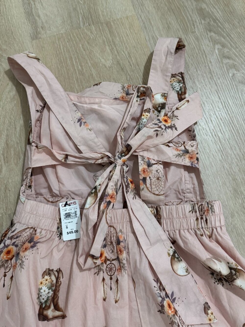 Pink Western Cowgirl Dress | Cowboy Boots & Floral Print | Size S - Picture 4 of 5